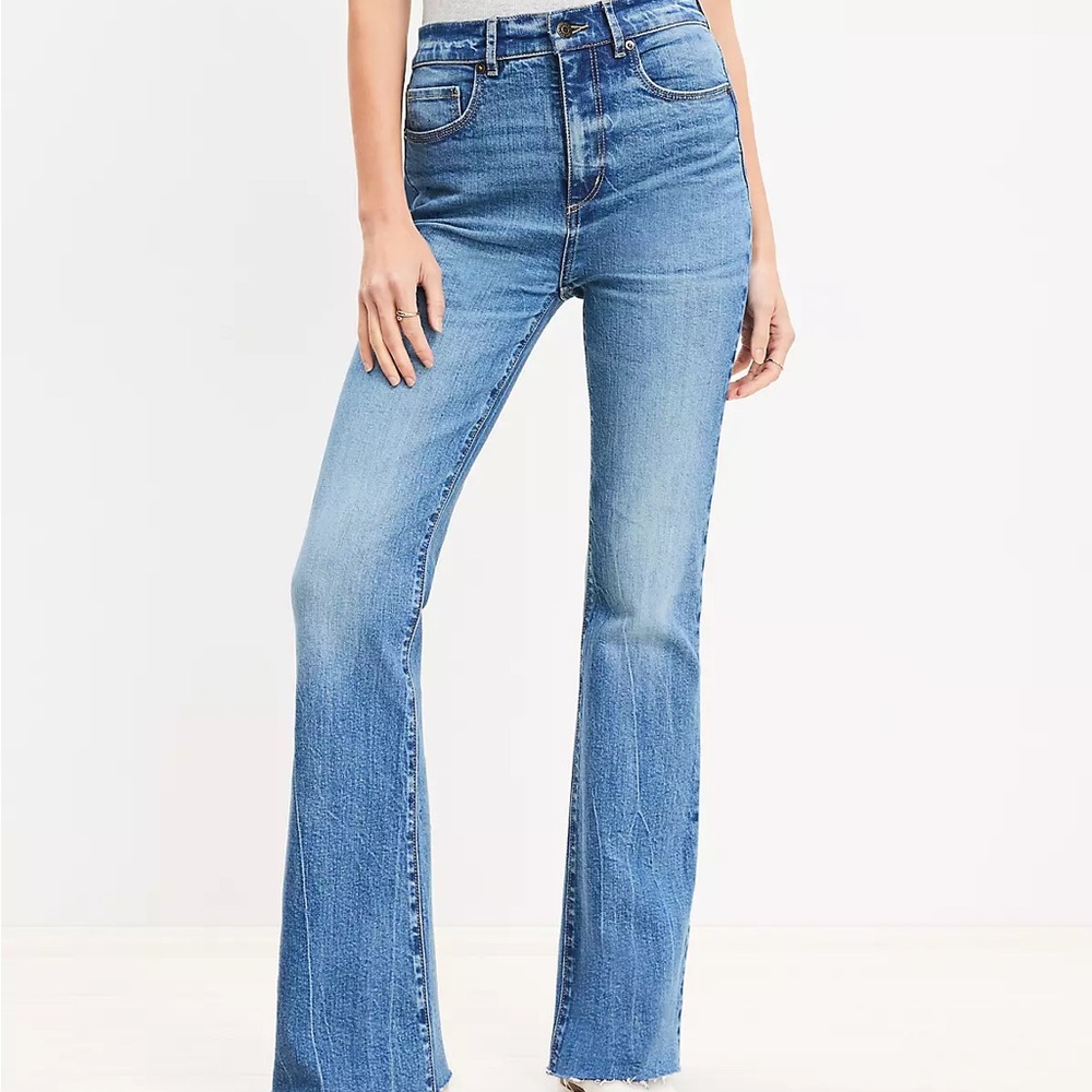 LOFT Flare & Wide Leg Blue Jeans